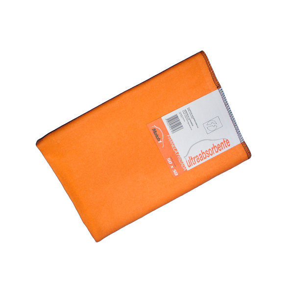 FRANELA FRIZADA NARANJA EN BLISTER